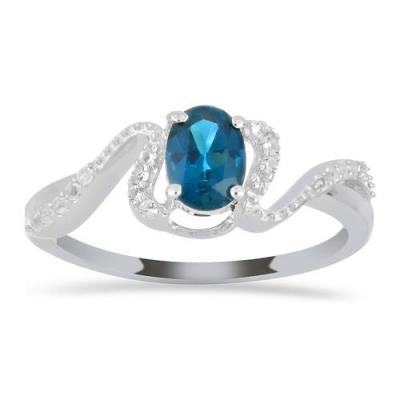 BUY STERLING SILVER REAL LONDON BLUE TOPAZ GEMSTONE CLASSIC RING